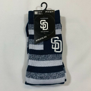 San Diego Padres PWKY‎ Athletic Fit Socks Boy's Size M Navy Blue Tatis Machado